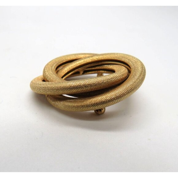 Vintage Sarah Coventry Brooch Twisted Circle Gold Tone Swirl Coiled Pin - Picture 6 of 11